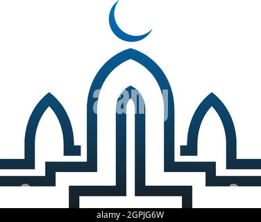 Logo islamique, modèle vectoriel de conception d'icône de mosquée Illustration de Vecteur