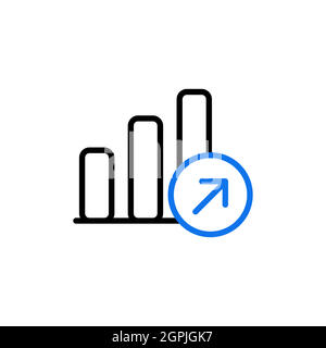 Icône de contour du graphique de croissance. Signe Finances Illustration de Vecteur