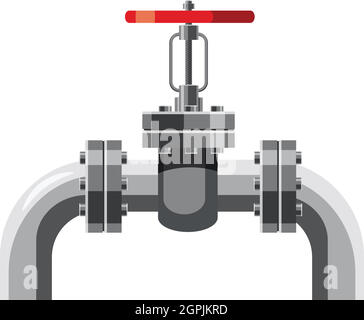 Tuyau d'huile avec des valves, l'icône de style cartoon Illustration de Vecteur