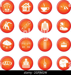 Snowboard icons vector set Illustration de Vecteur