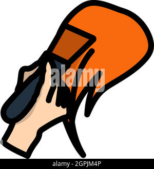Icône de peinture de cheveux Illustration de Vecteur
