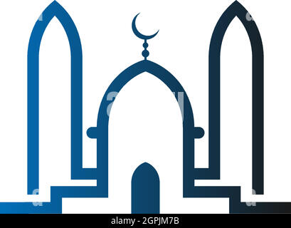 Logo islamique, modèle vectoriel de conception d'icône de mosquée Illustration de Vecteur
