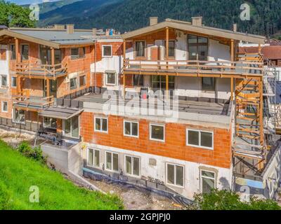 Maison de construction paysage dans le Tyrol, Autriche Banque D'Images