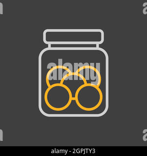 Icône de vecteur jar de cookie. Appareil de cuisine Illustration de Vecteur
