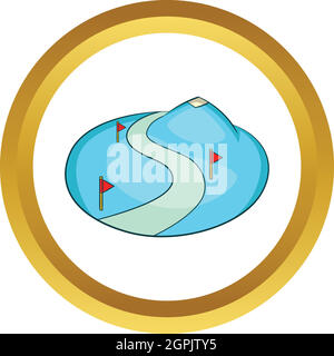 Pente de ski de l'icône vecteur montagne neige Illustration de Vecteur