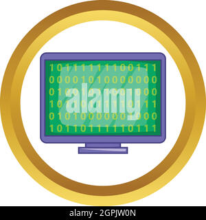 Code binaire à l'écran l'icône vecteur Illustration de Vecteur