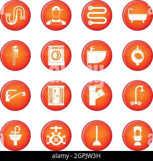 Icônes de plomberie vector set Illustration de Vecteur