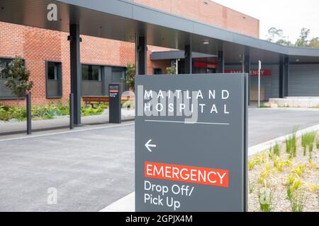 Nouvel hôpital de Maitland dans la ville régionale de Maitland en Nouvelle-Galles du Sud, qui ouvrira ses portes début 2022, Nouvelle-Galles du Sud, Australie Banque D'Images
