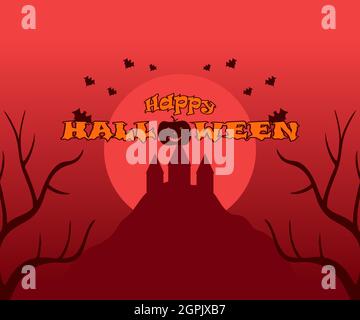 Halloween nuit mystère illustration, super pour halloween festival fond d'événement, affiche, carte d'invitation Illustration de Vecteur