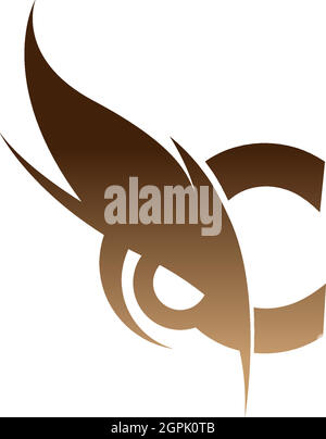 Icône de logo lettre C combinée à un vecteur de conception d'icône de hibou Eyes Illustration de Vecteur