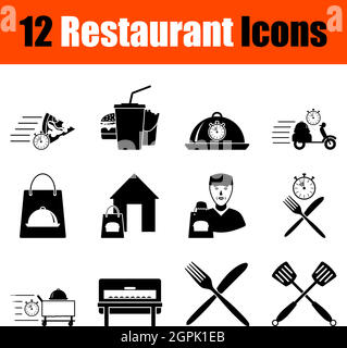 Ensemble d'icônes de restaurant Illustration de Vecteur