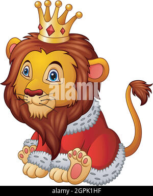 Cartoon Lion King en outfit Illustration de Vecteur