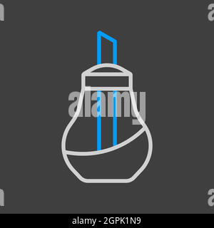 Icône vecteur bouteille shaker bol à sucre Illustration de Vecteur