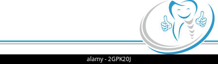 Implant dentaire, implant, logo du dentiste, arrière-plan Illustration de Vecteur