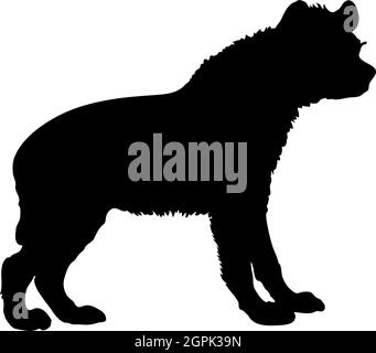Silhouette de chien Hyena Illustration de Vecteur