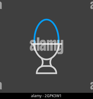 Œuf dur dans un symbole représentant un coquetier Illustration de Vecteur