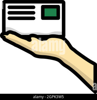 Icône de la lettre de la main Illustration de Vecteur