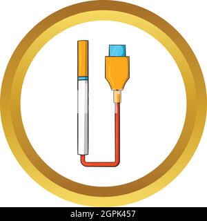 Cigarette électronique avec câble USB icône vecteur Illustration de Vecteur