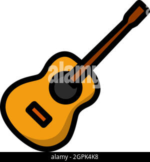Icône de guitare acoustique Illustration de Vecteur