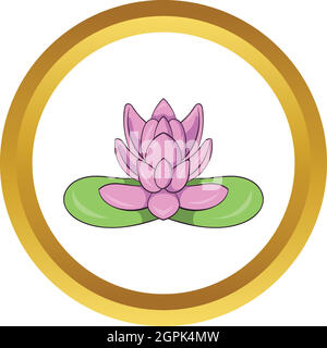 Icône vecteur fleur de lotus rose Illustration de Vecteur