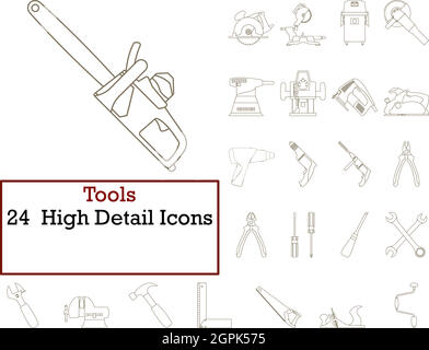 Ensemble d'icônes d'outils Illustration de Vecteur