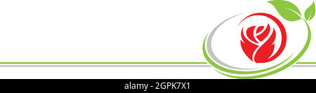 Fleur, rose, cadeau, vecteur, logo, arrière-plan Illustration de Vecteur