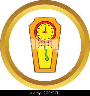 Horloge grand-père icône vecteur jaune Illustration de Vecteur