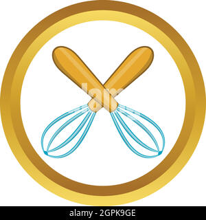 Cuisine cuisinier icône vecteur croisés Illustration de Vecteur