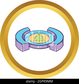 Le stade de soccer de l'icône ronde vecteur Illustration de Vecteur
