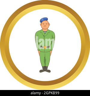 L'homme en uniforme militaire vert icône vecteur Illustration de Vecteur