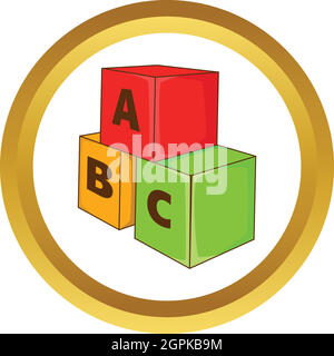 Cubes d'enfants avec des lettres l'icône vecteur Illustration de Vecteur
