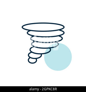 Icône plate Tornado Vector. Panneau tempête de vent tourbillonnant Illustration de Vecteur