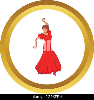 Icône vecteur danseuse de flamenco Illustration de Vecteur