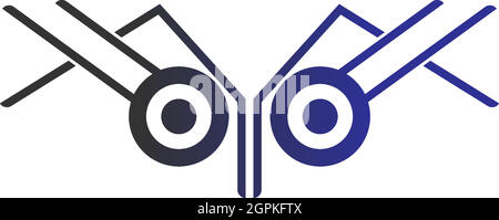 Modèle de conception d'icône vectorielle de logo Owl Illustration de Vecteur