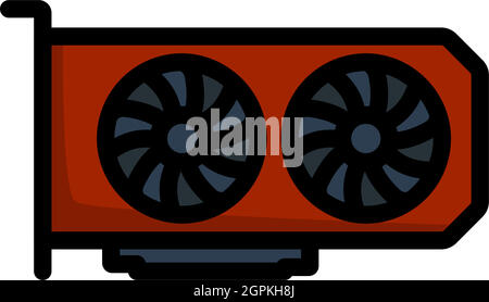 Icône GPU Illustration de Vecteur