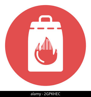 Icône de glyphe blanc vectoriel de charbon de bois. Barbecue et barbecue Illustration de Vecteur