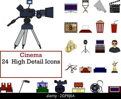 Cinéma Icon Set Illustration de Vecteur