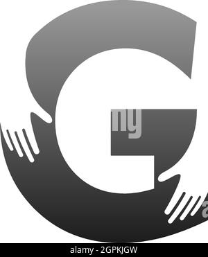 Icône de logo lettre G avec modèle de symbole de dessin à la main Illustration de Vecteur
