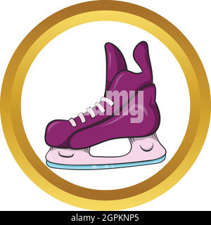 Patins de hockey sur glace, icône vector cartoon style Illustration de Vecteur