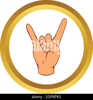 Rock and Roll hand sign vector cartoon style, icône Illustration de Vecteur