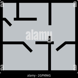 Icône du plan d'appartement Illustration de Vecteur