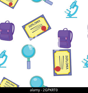 Motif d'article scolaire, style dessin animé Illustration de Vecteur