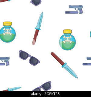 Motif d'outils espions, style de dessin animé Illustration de Vecteur