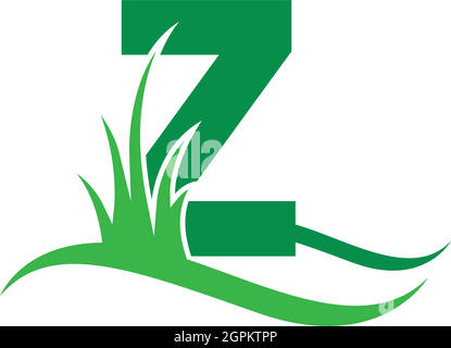 Lettre Z derrière un symbole vert herbe logo design vecteur Illustration de Vecteur