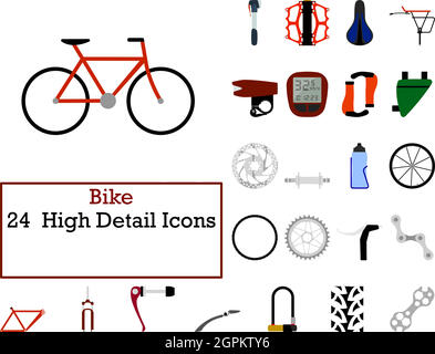 Ensemble d'icônes de vélo Illustration de Vecteur