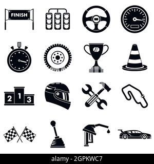 Vitesse de course, le style simple icons set Illustration de Vecteur