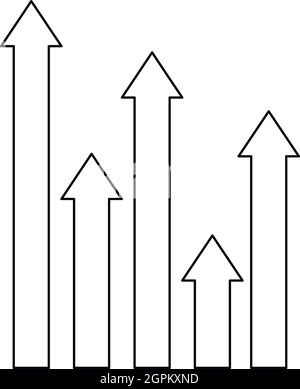 Flèches pointant vers le haut, l'icône de style contour Illustration de Vecteur