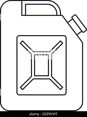L'icône du réservoir à essence style du contour, Illustration de Vecteur