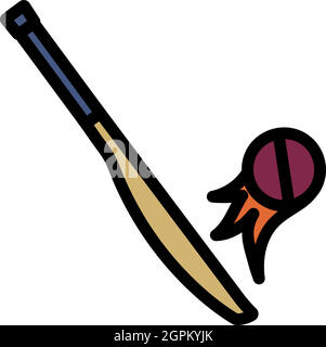 L'icône de Cricket Illustration de Vecteur