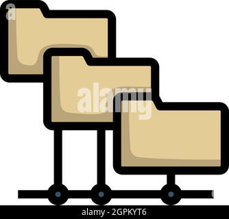 Icône réseau de dossiers Illustration de Vecteur